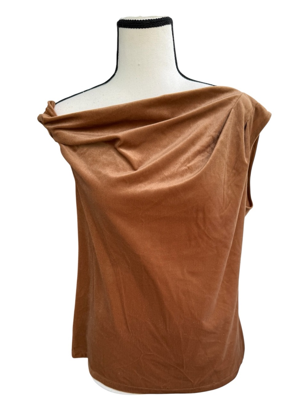 LOFT One-Shoulder Sleeveless Top in Warm Copper